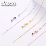 eManco מתכוונן שרשרת תליון ארוכה מפלדת אל-חלד שרשראות צ'וקר לנשים תכשיטי אופנה YX26925