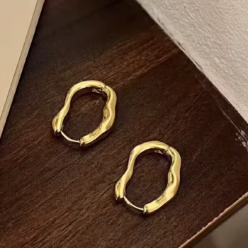 עגילים גיאומטריים בלתי סדירים לנשים עיצוב חדשני ואישי, עגילים מפורסמים באינטרנט עם טמפרמנט פשוט