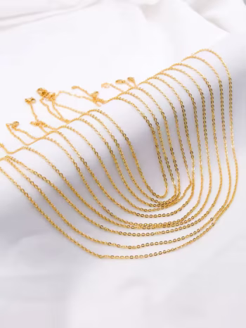 LUXUSTEEL 10 יחידות / הרבה שרשראות מפלדת אל-חלד בצורת O קישור קובני ארוך לנשים תליון תכשיטים בסיטונאות