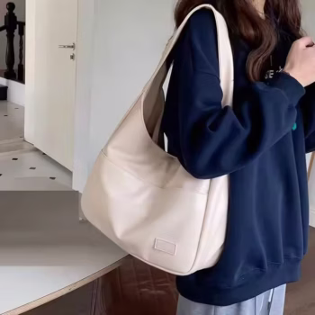 תיק עור שחור בנפח גדול לנשים, תיק כתף מודרני ומדויק