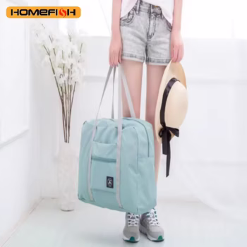 תיק נסיעות של HOMEFISH תיקי אחסון מתקפלים לנסיעות תיקי אחסון מטען למטוס תיקי יד פיקניק מעבר לבית תיק יד גדול