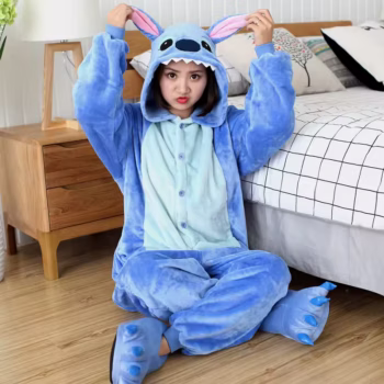 פיג'מות קרטון Kigurumi Stitch למבוגרים נשים גברים פיג'מות חיות ביתיות חג המולד הלווין קוספליי מסיבת תחפושות