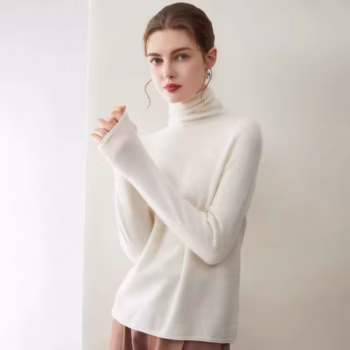 100% merino סוודר צמר טהור חורף ארוך שרוול ארוך צוואר גבוה סוודר