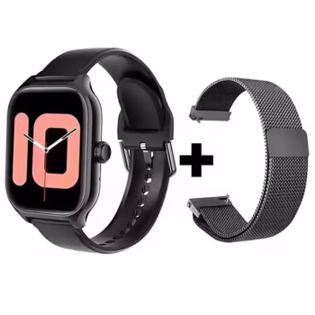 שעון חכם לגברים 2.01 אינץ' מסך AMOLED עמיד למים מצב ספורט מרובה כושר HD שיחות בלוטות' שעון חכם לגברים נשים צמיד