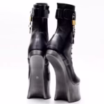 JIALUOWEI 7 אינץ 'עקב גבוה חדש פאנסי Ponyplay bootfetish מגף קרסול במלאי משלוח מהיר גודל 36-46