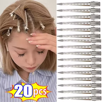 קליפס לטיפוח שיער נשים מתכת פלדה קליפס לחלוקת שיער מספרה כלי עיצוב שורש שיער רך